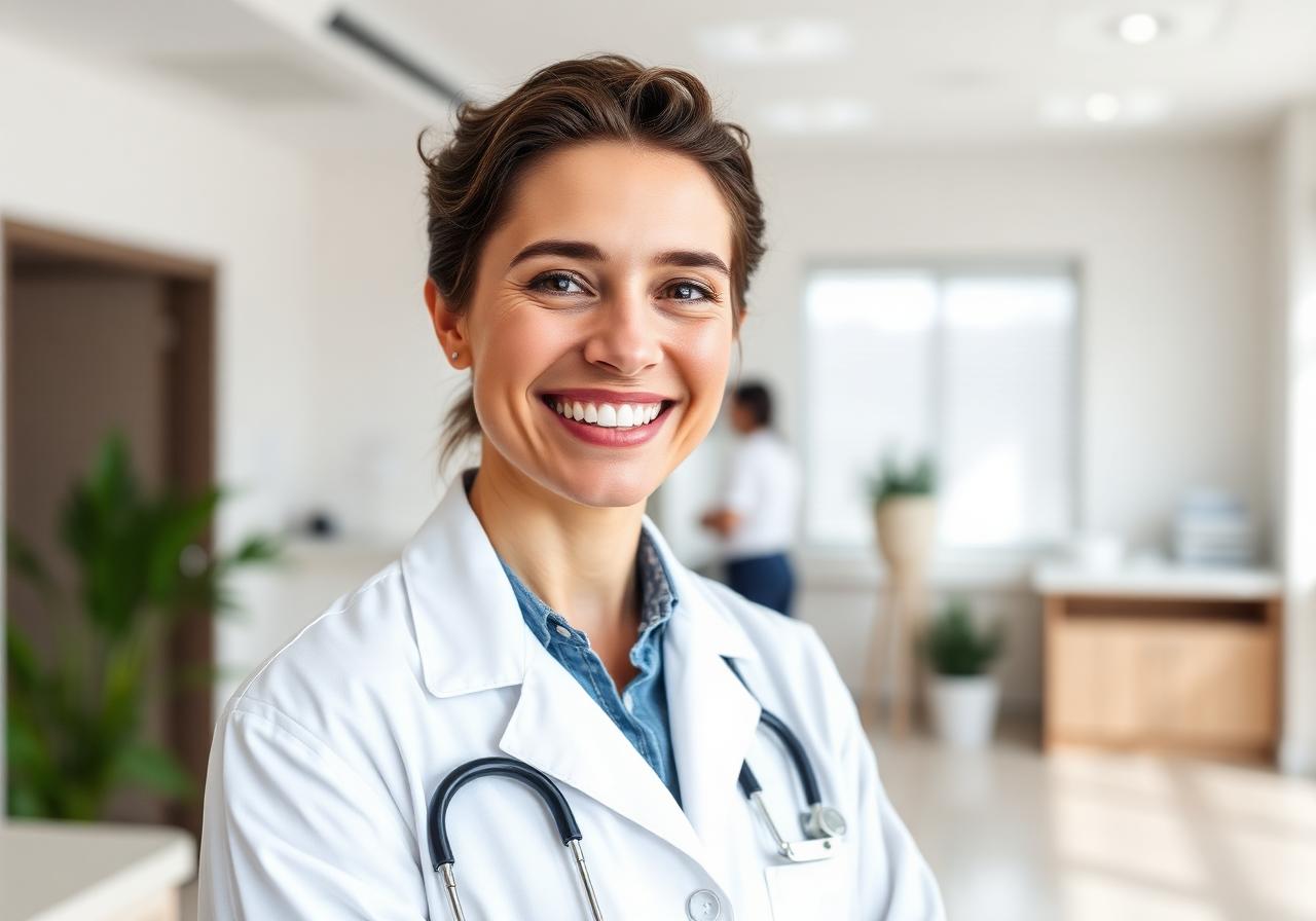 Friendly Essendon Family Medical Clinic doctor smiling in the clinic